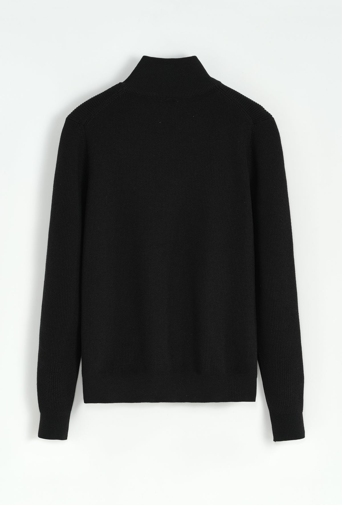 Pull Homme Noir à Col Zippé – Maille Élégante et Intemporelle