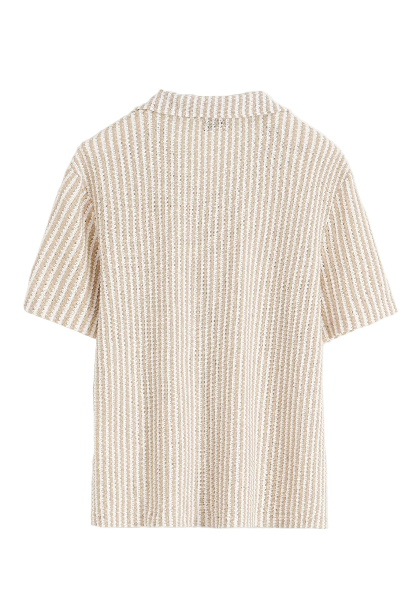 Chemise en maille texturée beige à manches courtes - coupe décontractée Menzo