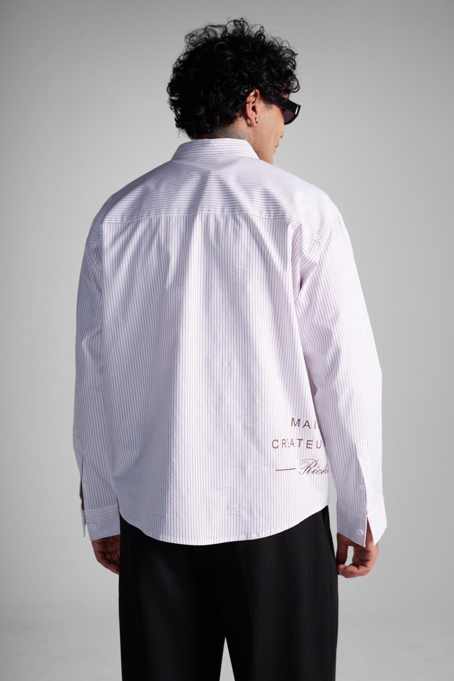 Chemise Rayée à Imprimé Typographique "Paris" – Coupe Décontractée