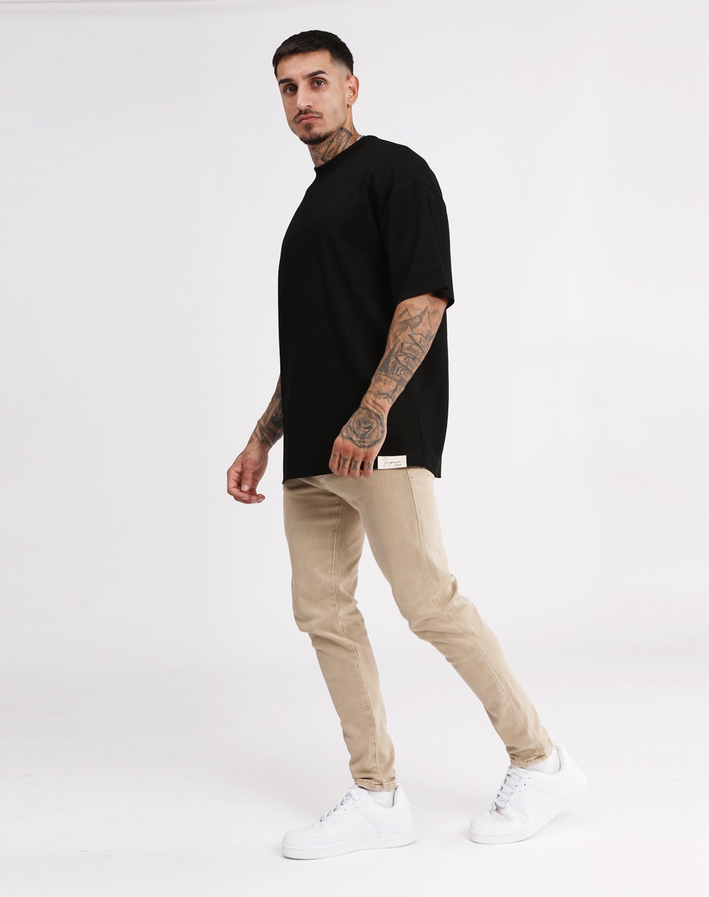 T-shirt Oversize Noir texturé – Homme