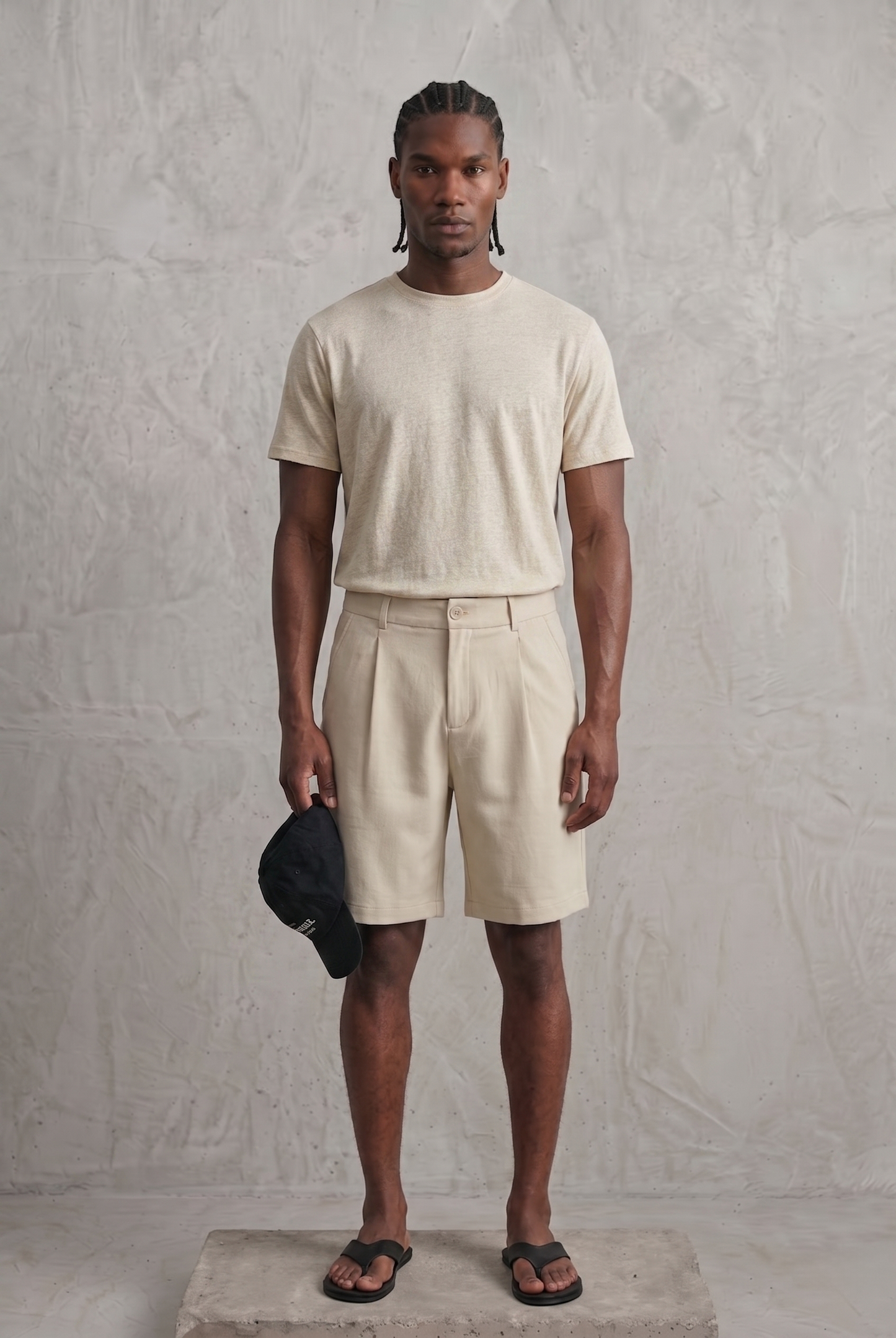 Short homme beige à pinces – Coupe élégante et confortable