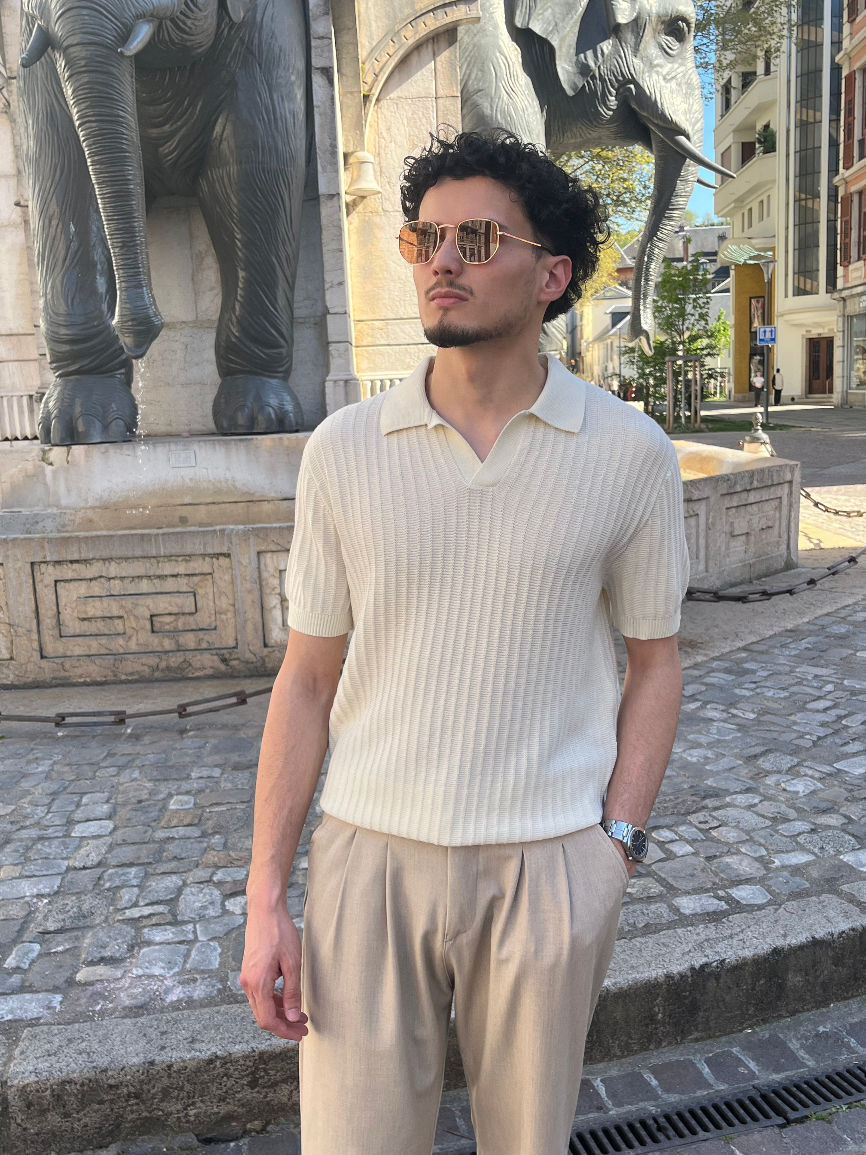 Polo Homme Texturé – Coupe Ajustée Élégante & Confort Estival Menzo
