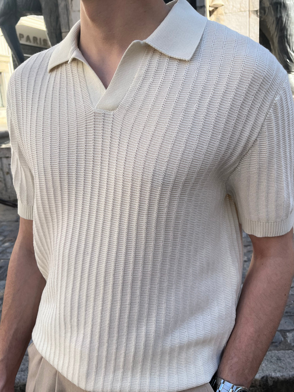 Polo Homme Texturé – Coupe Ajustée Élégante & Confort Estival Menzo