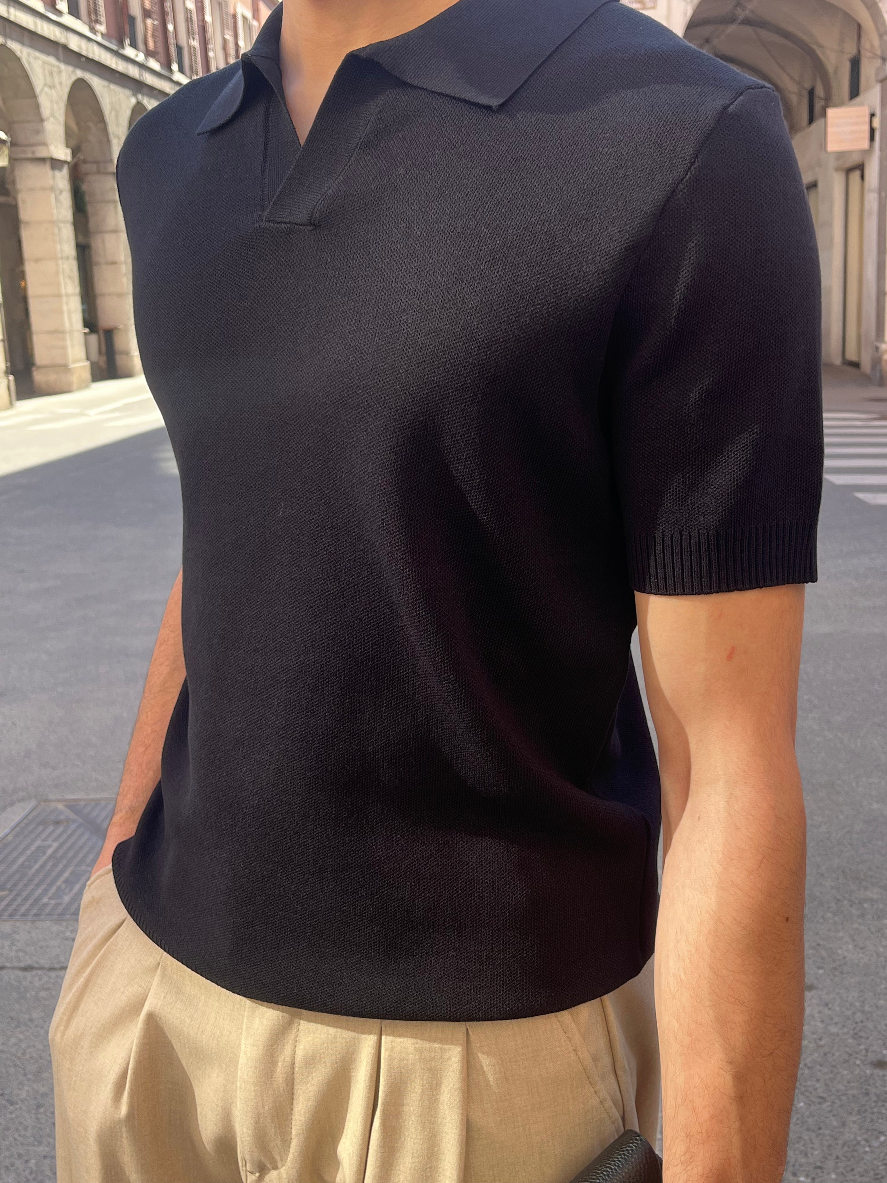 Polo Noir Homme – Coupe Ajustée Premium - Style Élégant & Confort Respirant Menzo