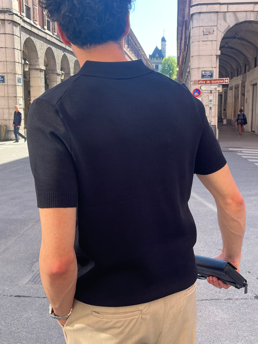 Polo Noir Homme – Coupe Ajustée Premium - Style Élégant & Confort Respirant Menzo