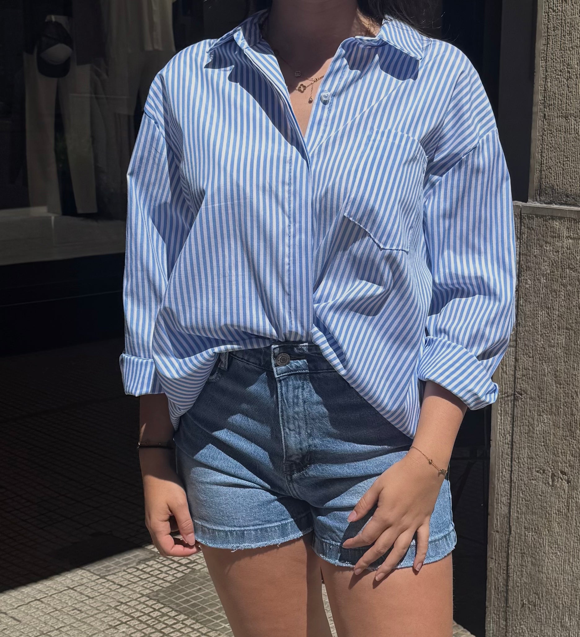 Chemise St-Tropez - bleu et blanc à rayures Menzo