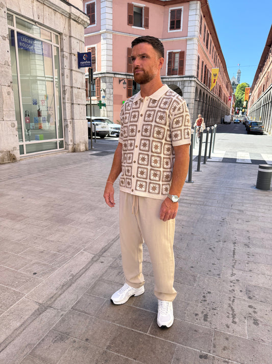 Chemisette en crochet - marron, beige