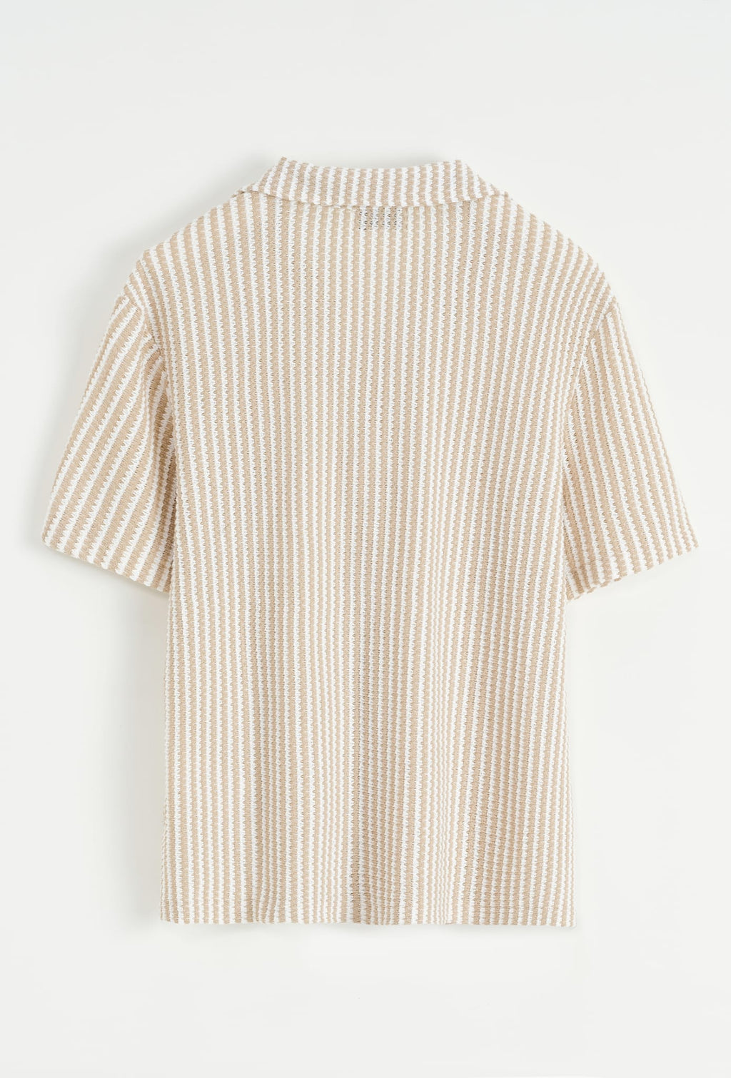 Chemise en maille texturée beige à manches courtes - coupe décontractée Menzo