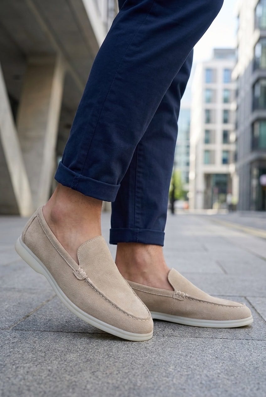 Mocassins en suédine - sable Menzo