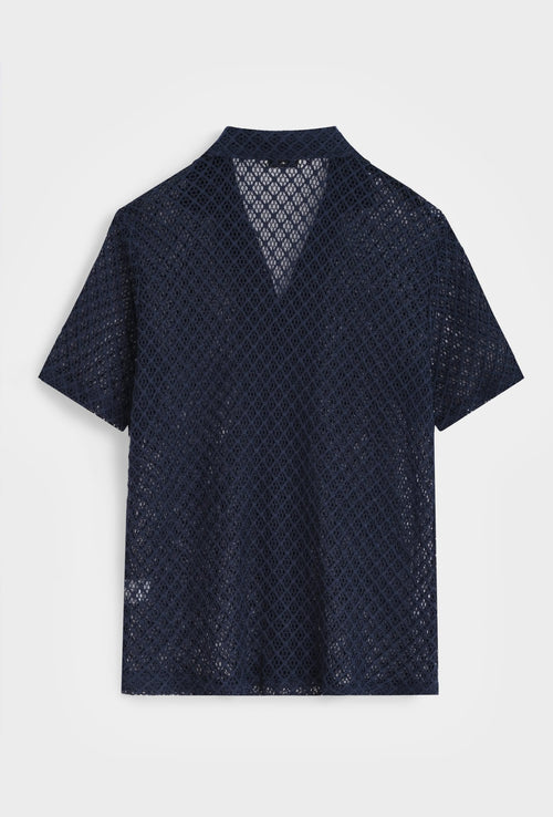 Chemise en crochet - bleu