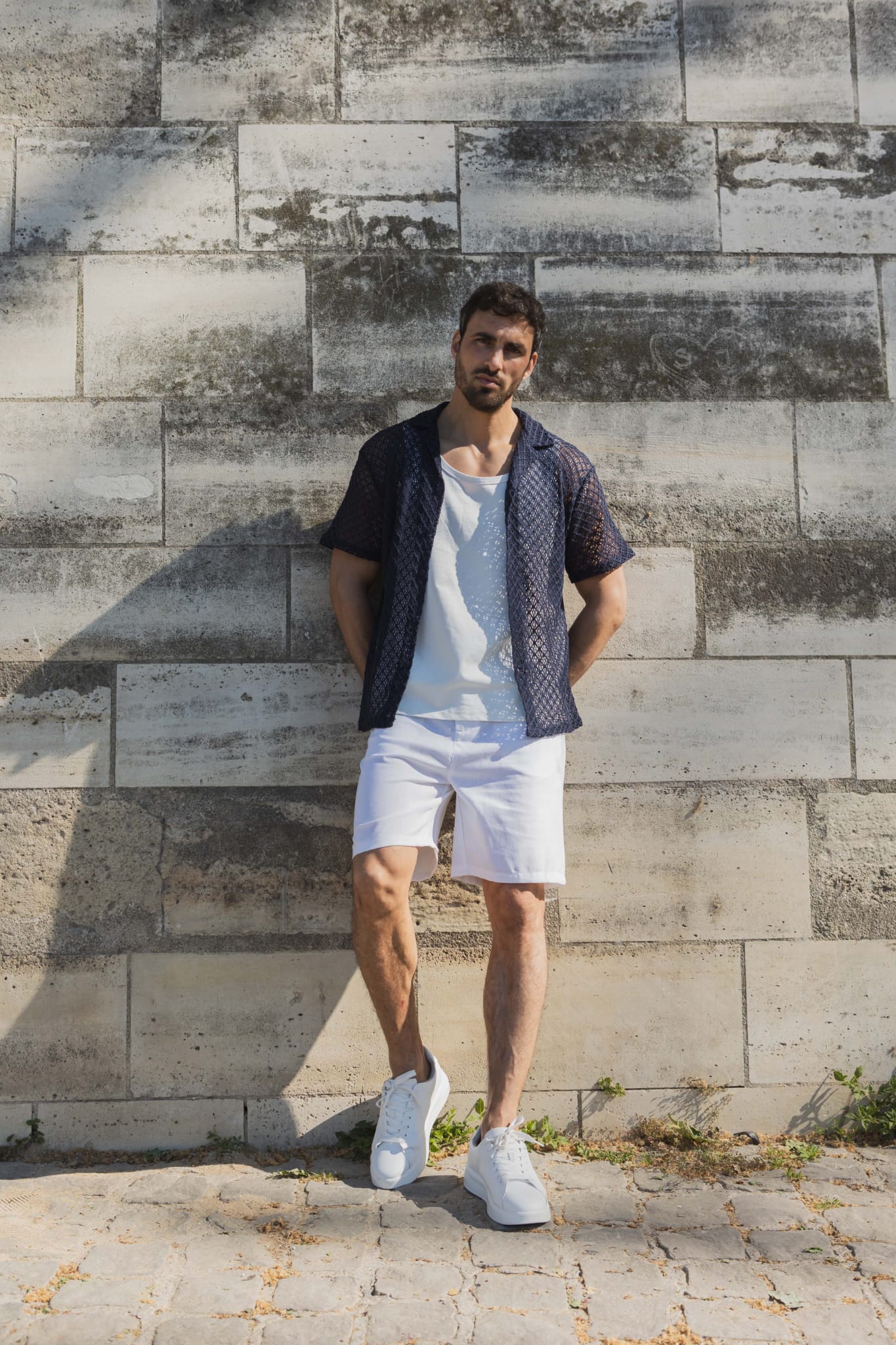 Chemise en crochet - bleu