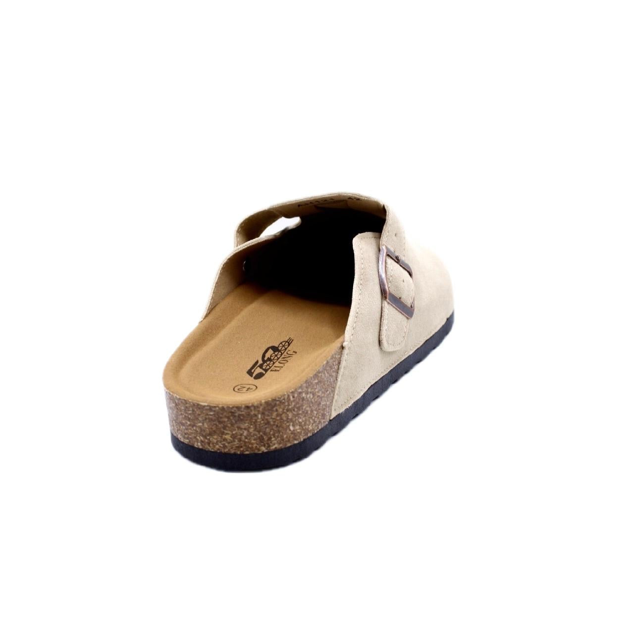 Mule en suédine beige avec boucle réglable – Confort & tendance
