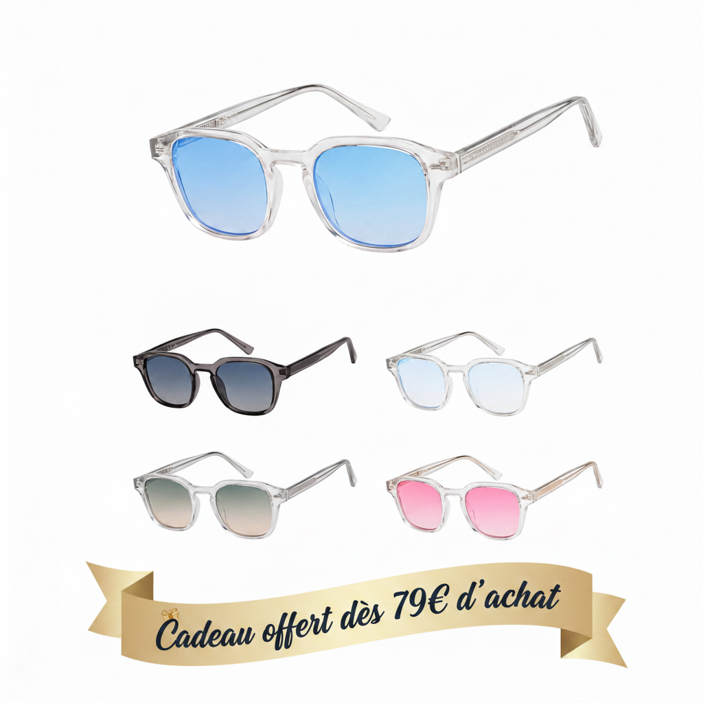 Lunettes de Soleil Unisexes Transparentes – Verres Miroir Colorés UV400