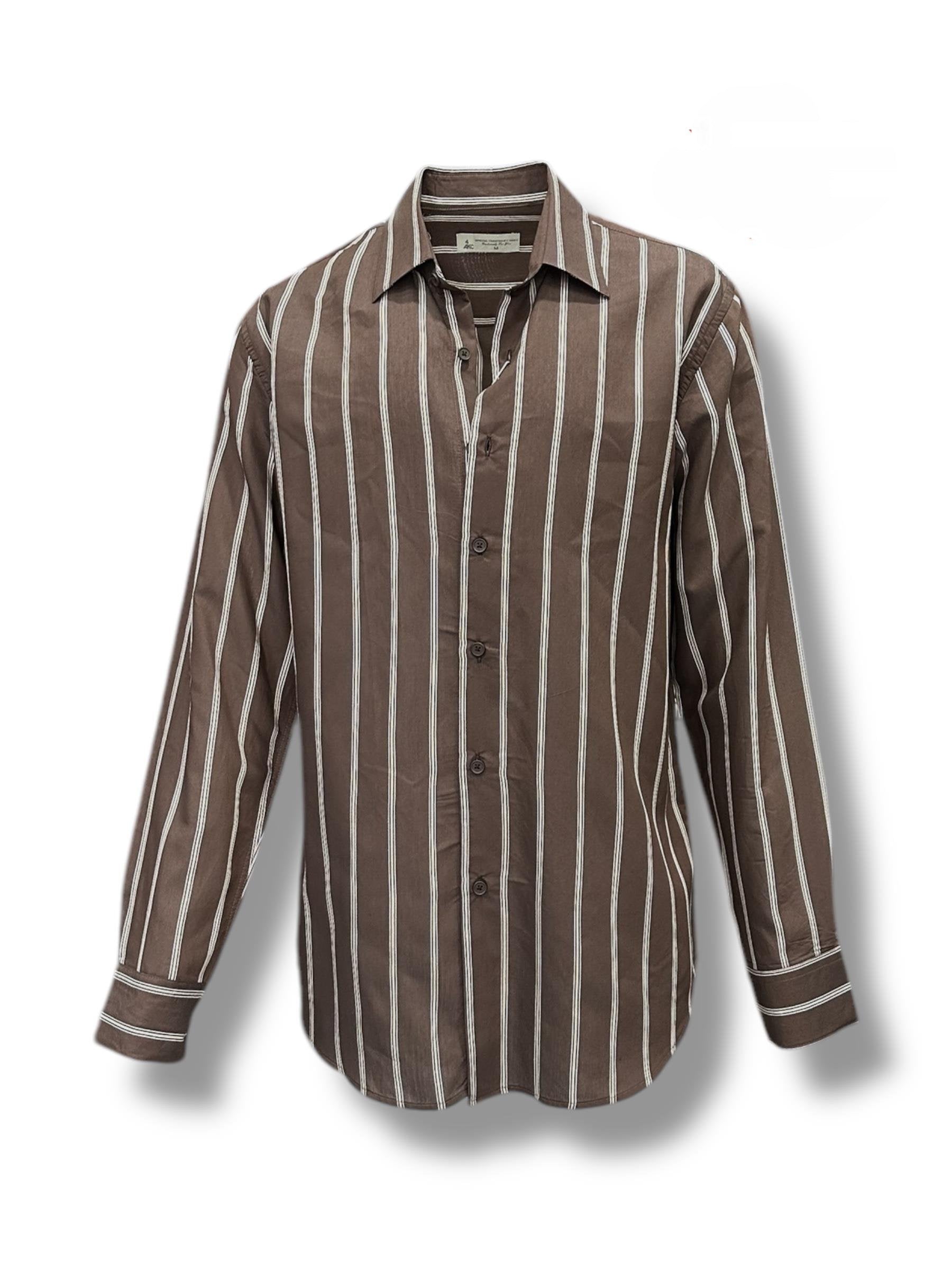 Chemise marron rayé