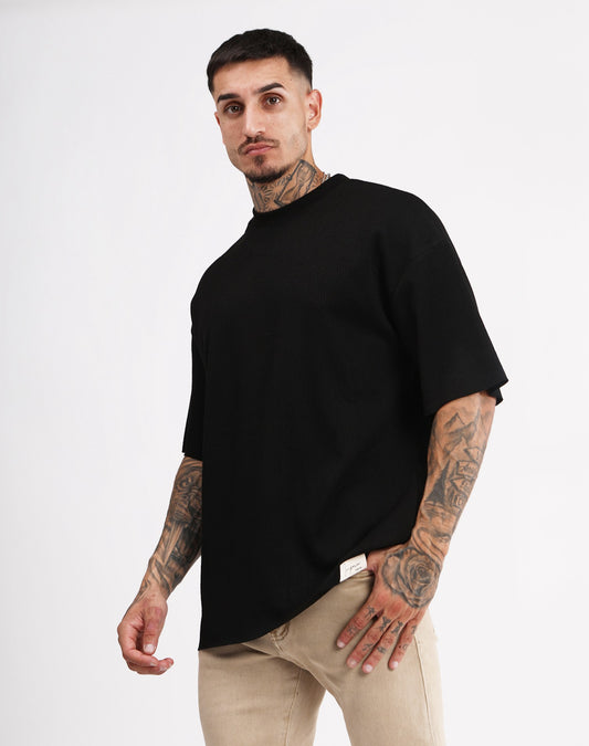 T-shirt Oversize Noir texturé – Homme