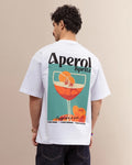 T-Shirt Oversize Blanc "Aperol Spritz" – Style Vintage & Graphique