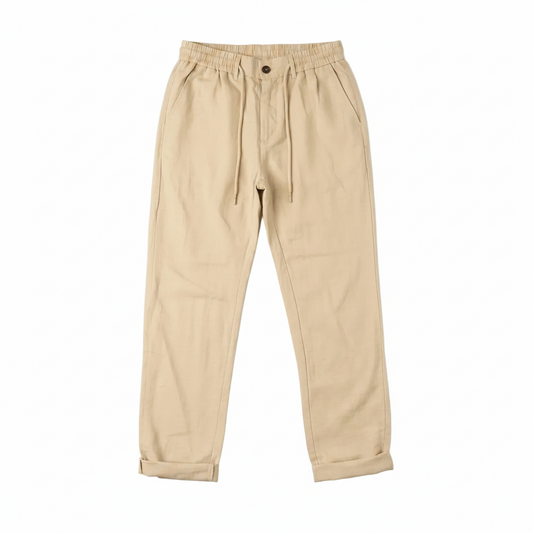 Pantalon Beige Sable en Lin et Coton Homme – Léger, Respirant et Confortable