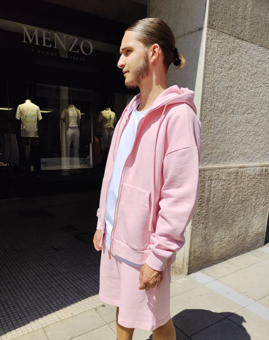 Gilet Capuche Rose ADJ Ma boutique