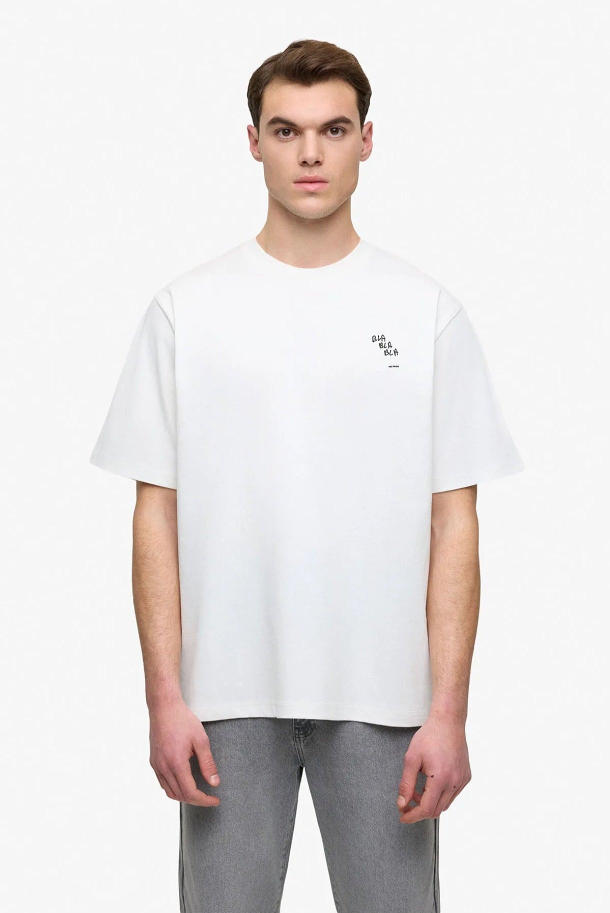 T-Shirt Oversize Blanc "Bla Bla Bla" – Collection Streetwear