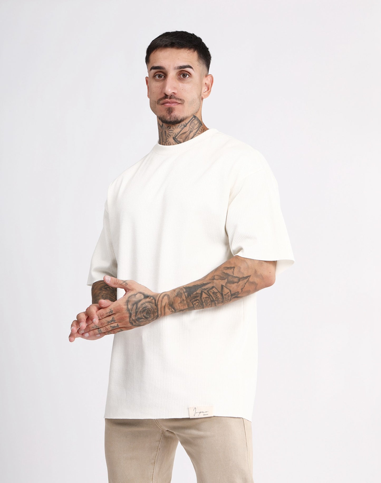 T-shirt Oversize Écru texturé – Homme