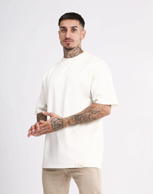 T-shirt Oversize Écru texturé – Homme