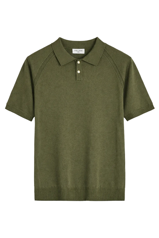 Polo en maille - Vert Olive Menzo
