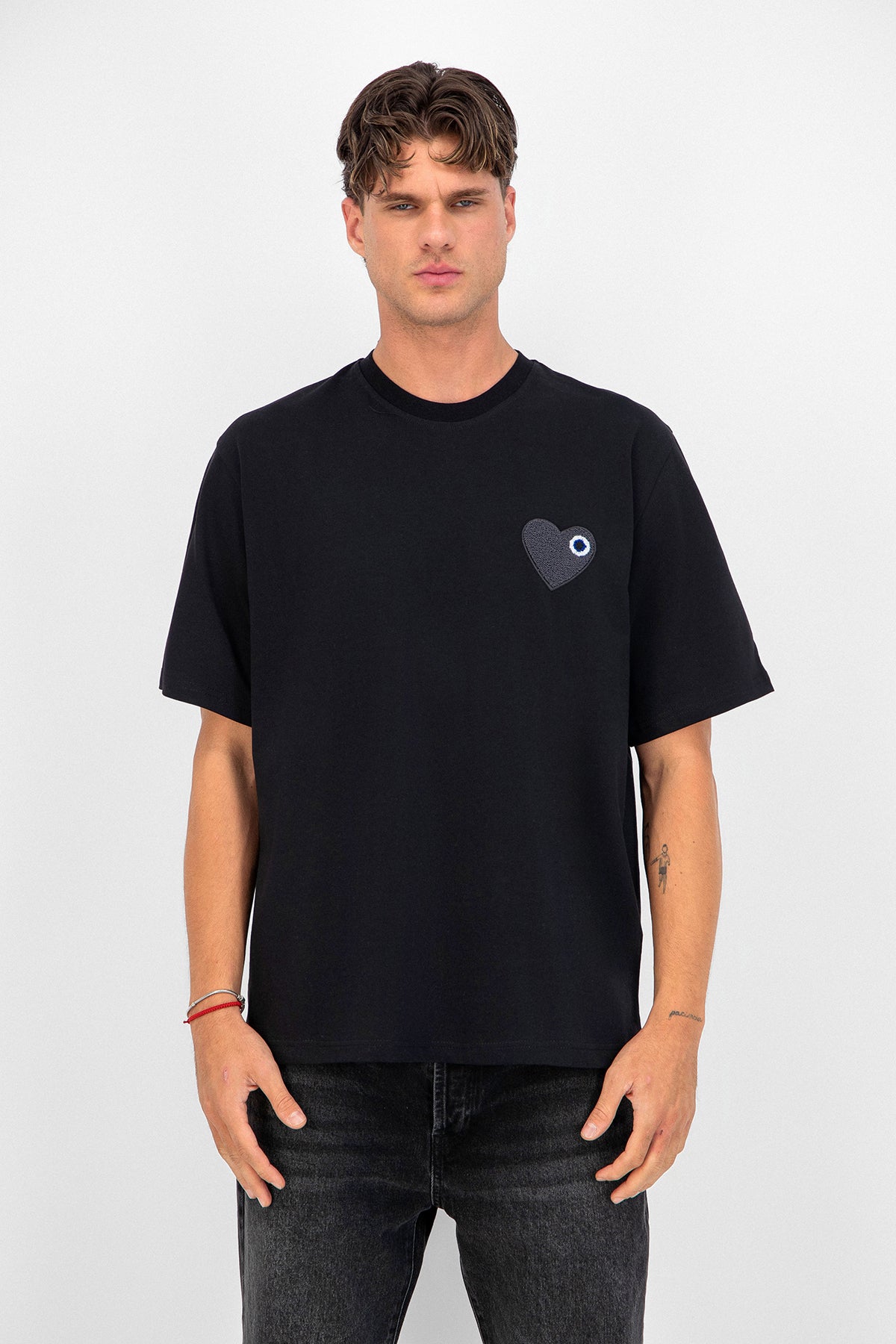 Tshirt noir coeur gris ADJ