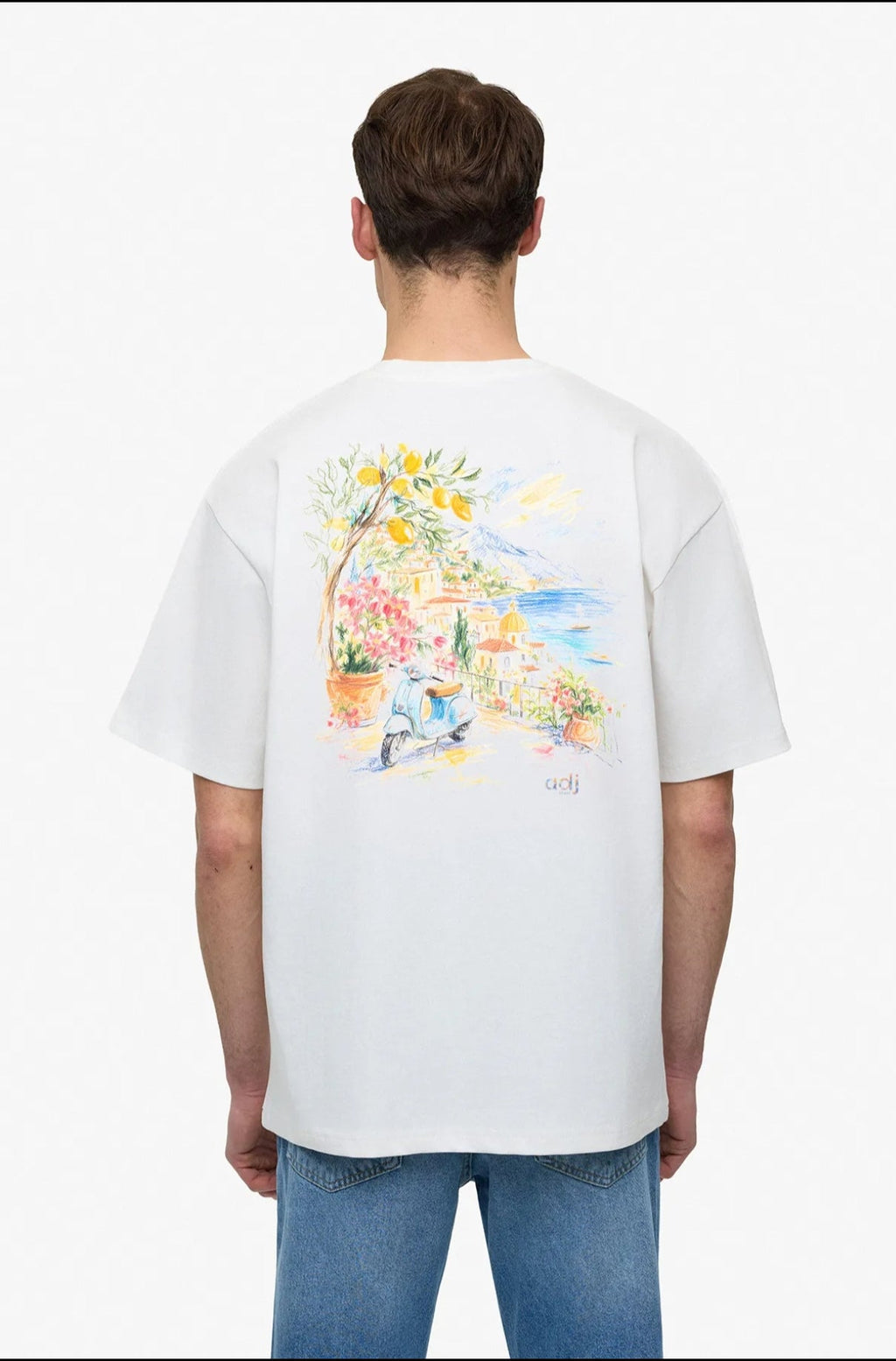 T-shirt Oversize "Italian Summer" – Blanc