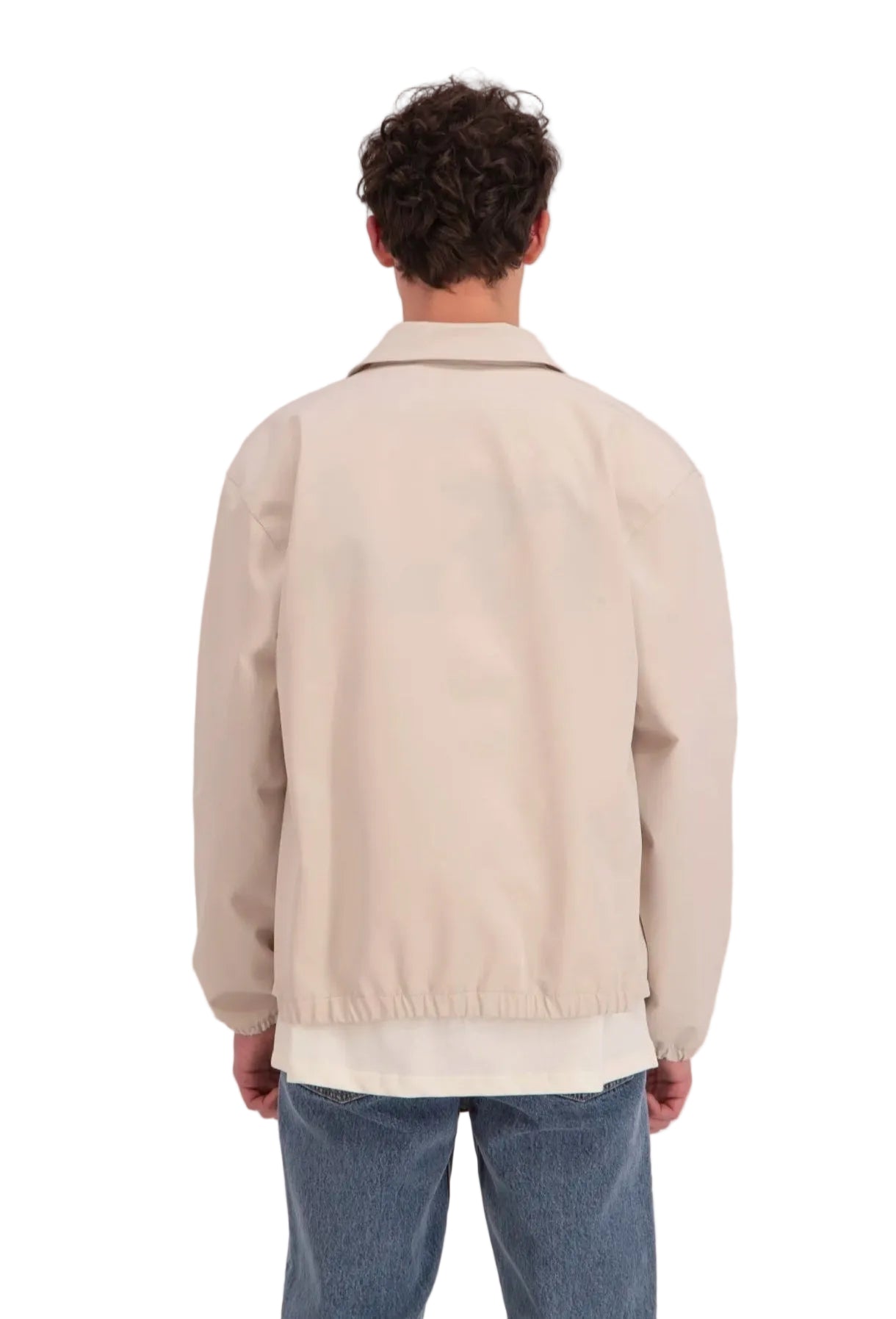 Veste Légère Zippée Beige Écru ADJ – Col Chemise & Coupe Relaxed
