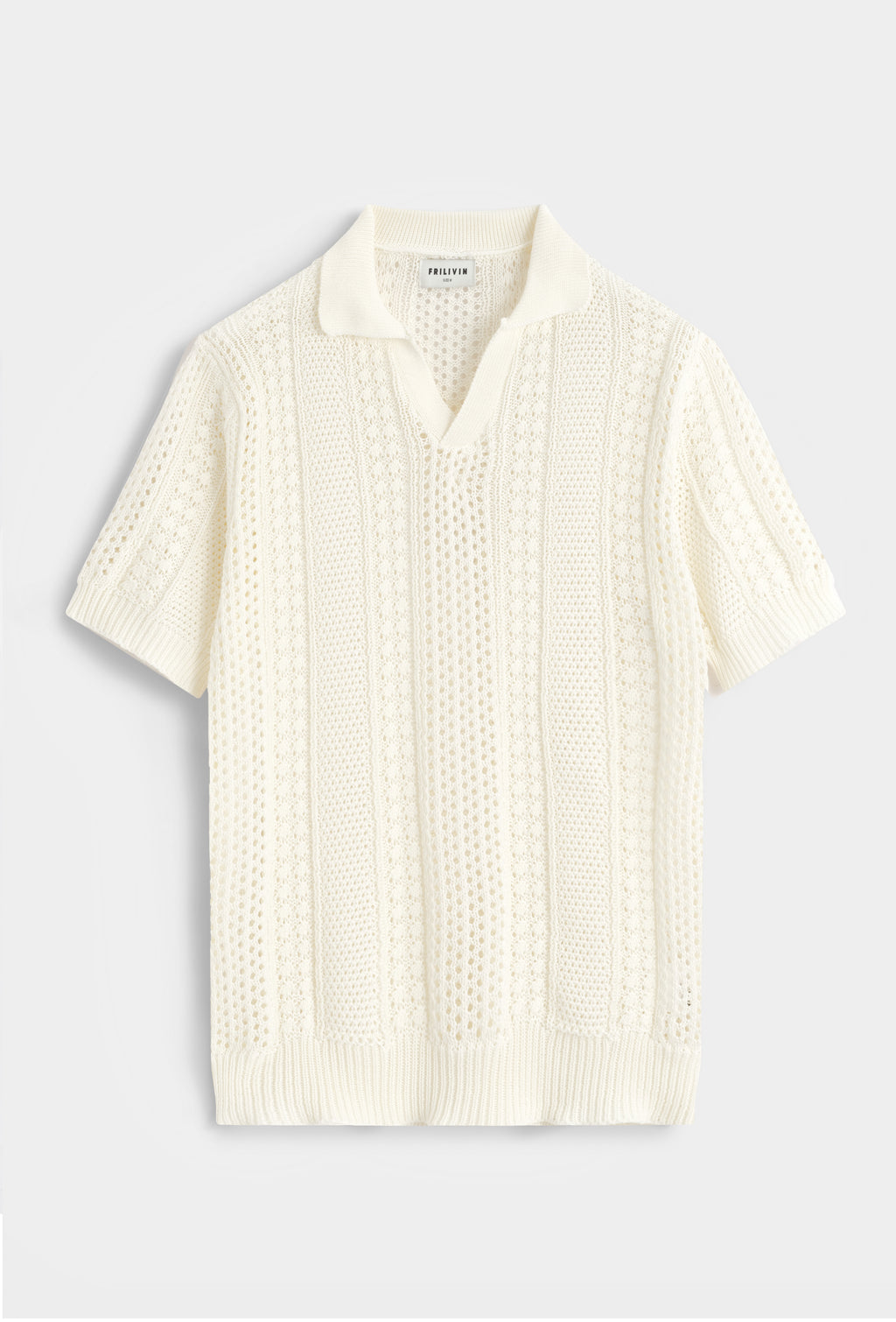 Polo en crochet - écru