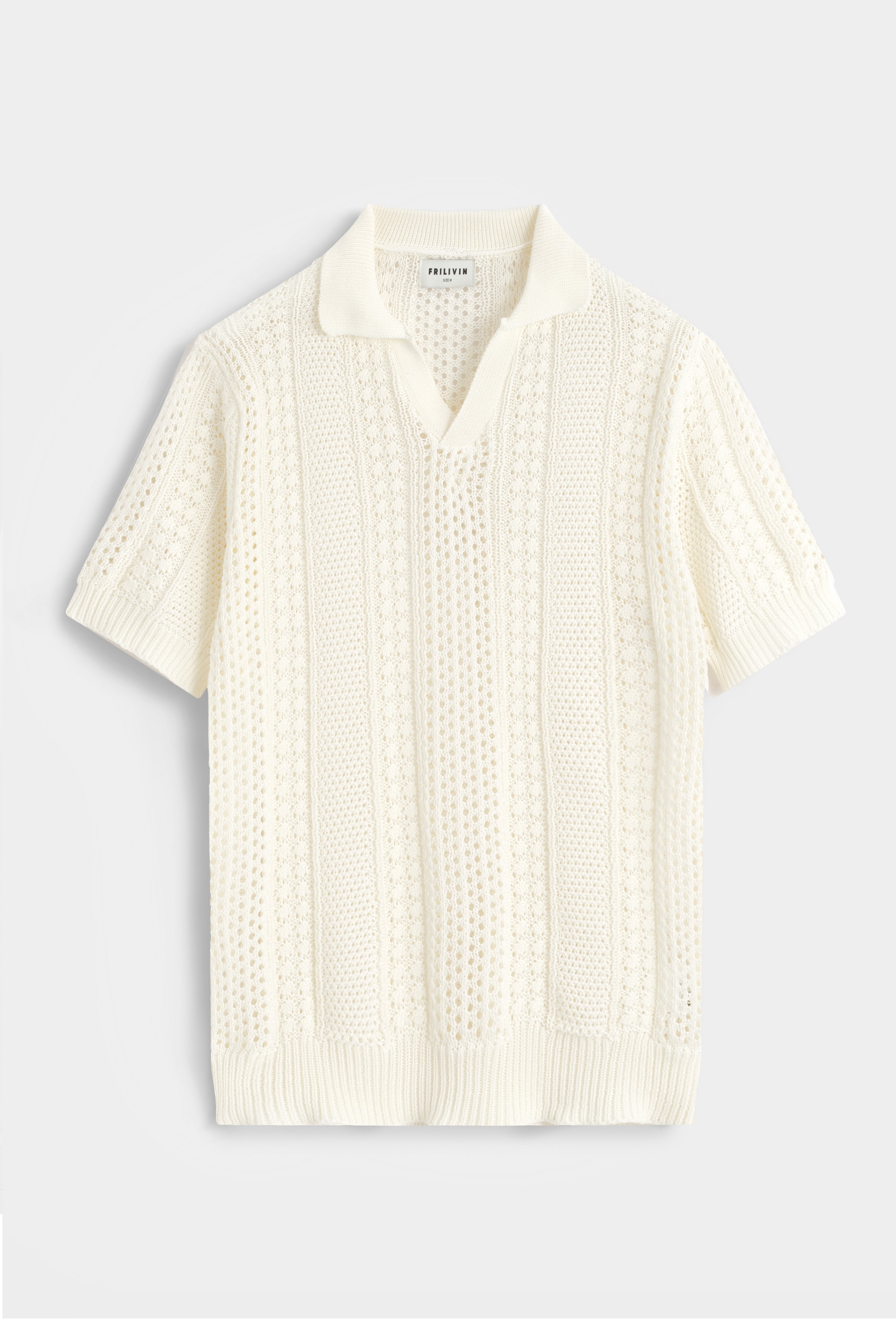 Polo en crochet - écru