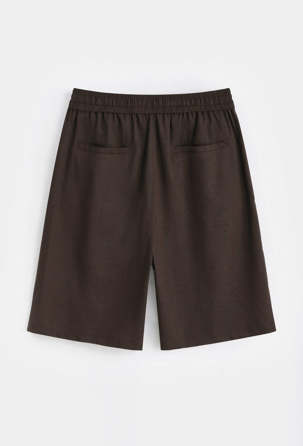 Short Fluide en Coton-Lin Marron Chocolat – Confort & Style Élastiqué