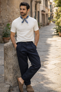 Pantalon pince large - bleu marine Menzo
