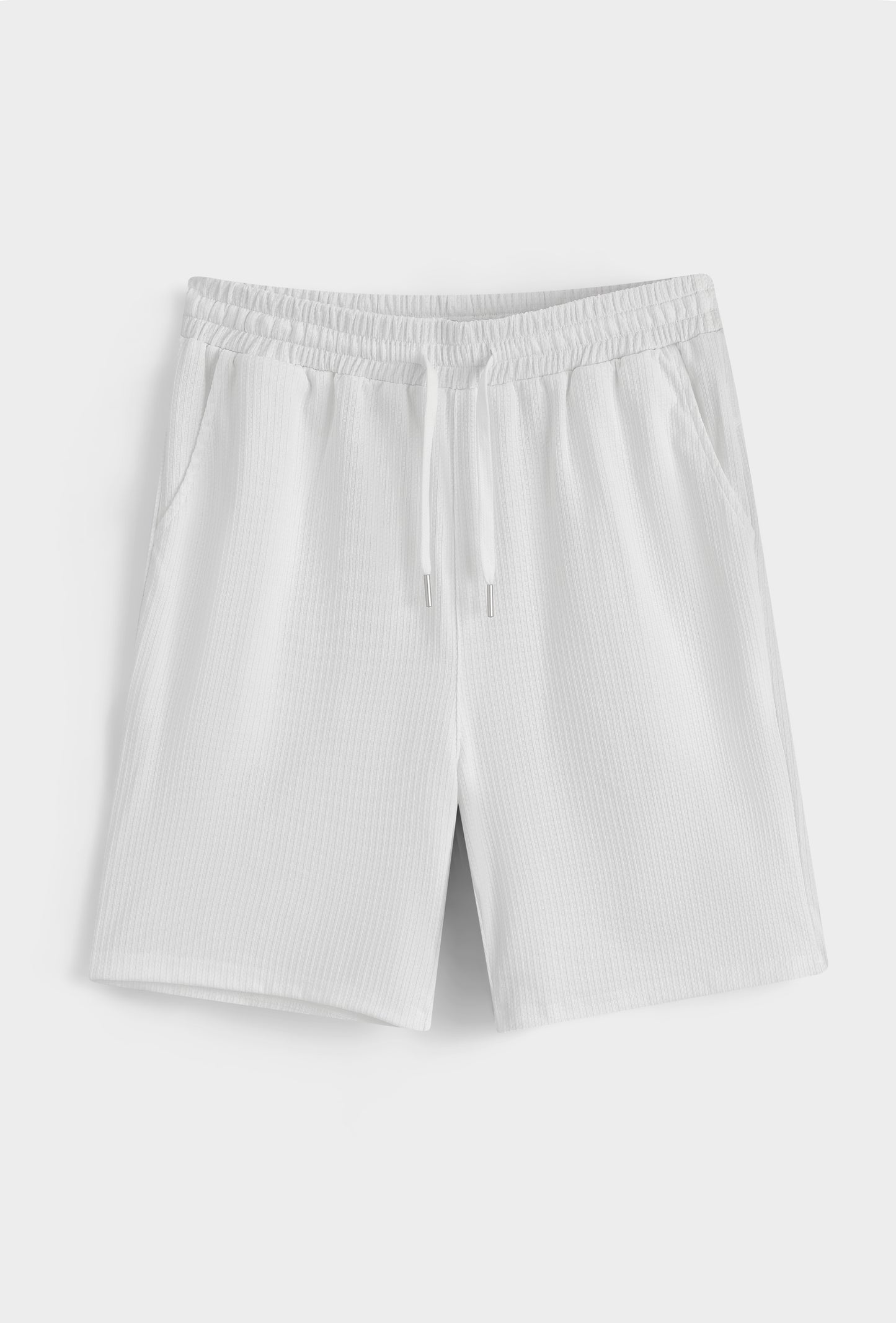 Ensemble Casual Texturé "Lounge" Polo et Short - Blanc