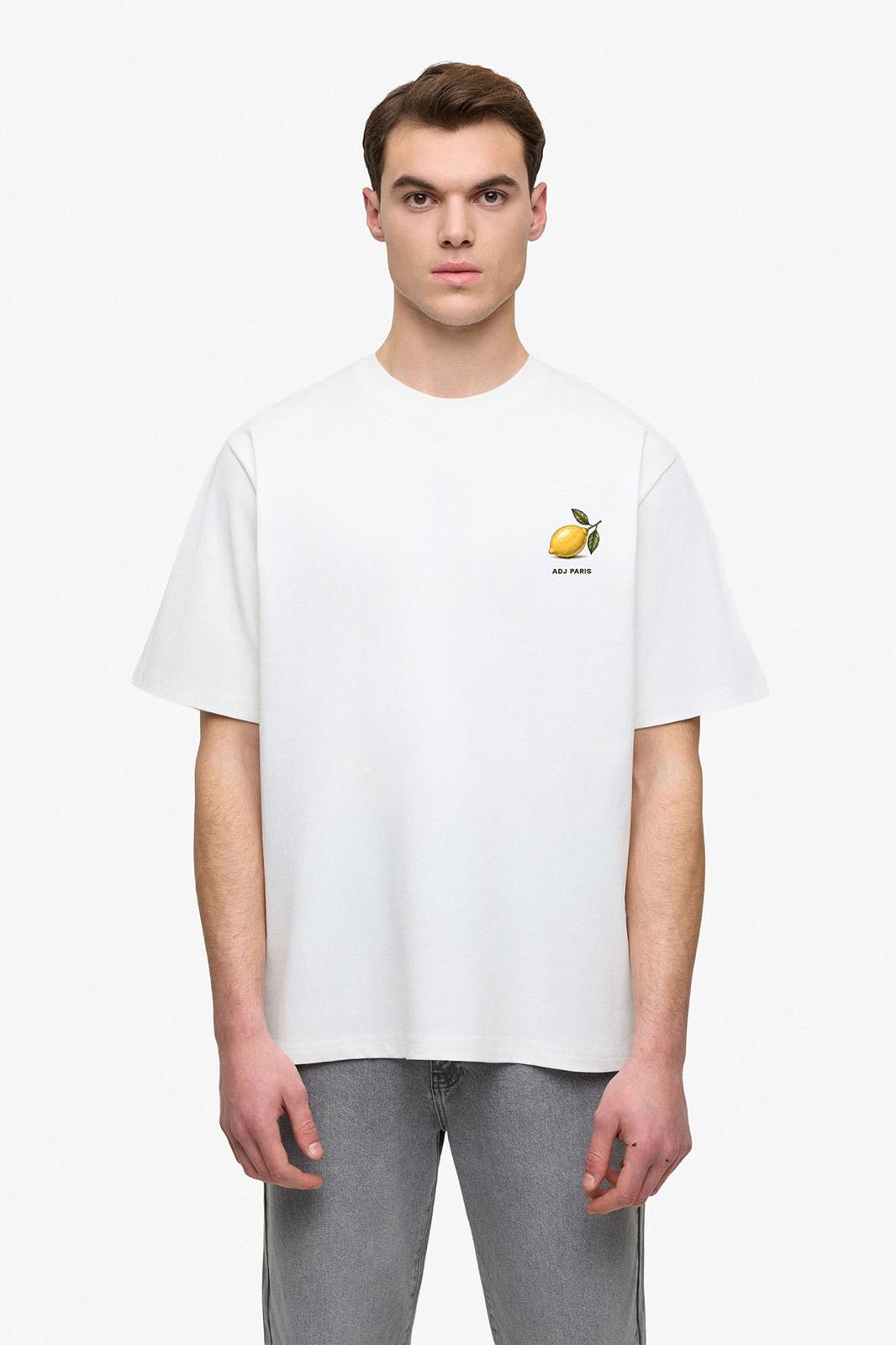 T-Shirt Blanc ADJ "Limoni" – Coupe Oversize / Relaxed