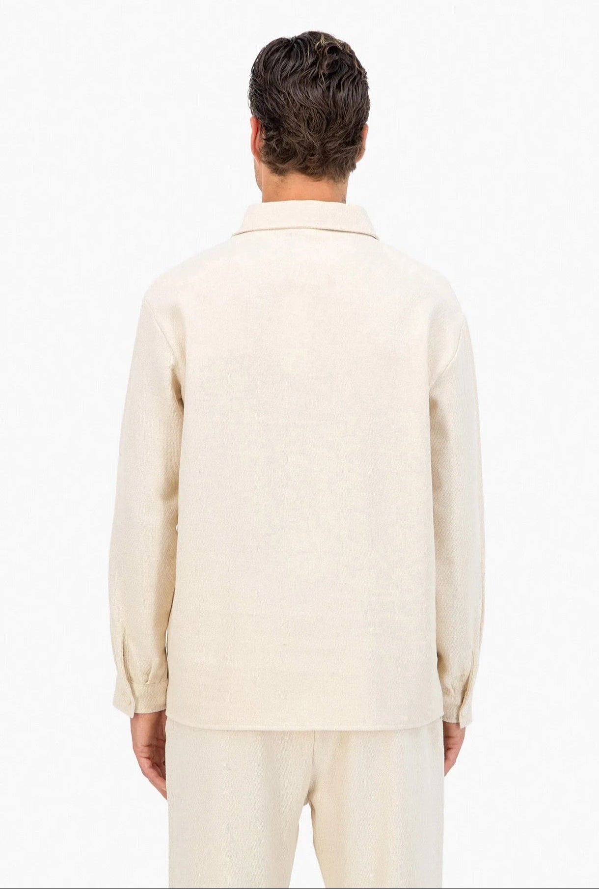 Surchemise ADJ en Maille Texturée Écru – Coupe Relaxed Fit